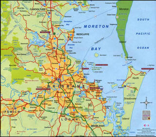 Kort over Brisbane - klik p kortet for at se det i stort format