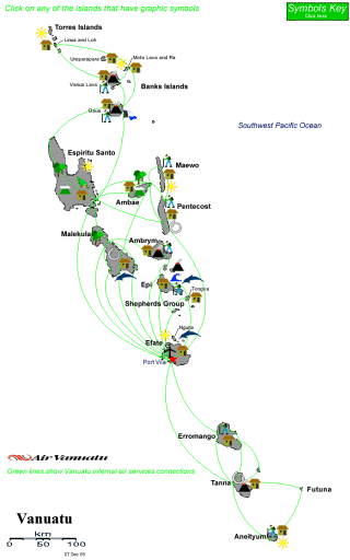 Kort over staten Vanuatu - Klik for at se billedet i stort format